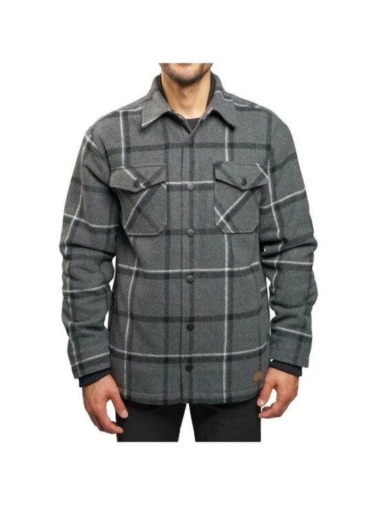 Jachs Ny Other - Jachs New York Men's L Plaid Sherpa-Lined Jacket Black Gray Wool Blend  Jck258